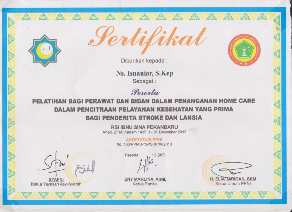 sertifikat home care iis 001